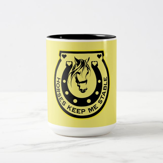 Tasse 2 Couleurs Cheval équestre (Centre)