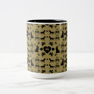 Tasse 2 Couleurs Cheval Et Panier Romantique Mariage