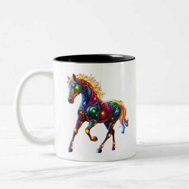 Tasse 2 Couleurs Cheval gracieux (Gauche)