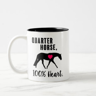 Tasse 2 Couleurs Cheval quart, 100% coeur - chasse Seat