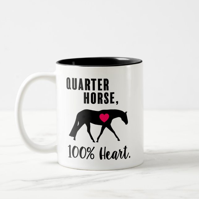 Tasse 2 Couleurs Cheval quart, 100% coeur - chasse Seat (Gauche)