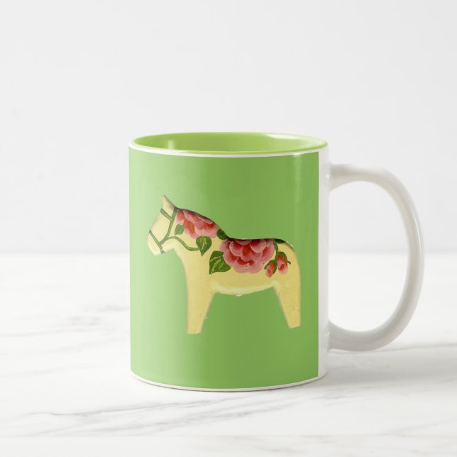 Tasse 2 Couleurs Cheval rose Dala (Droit)