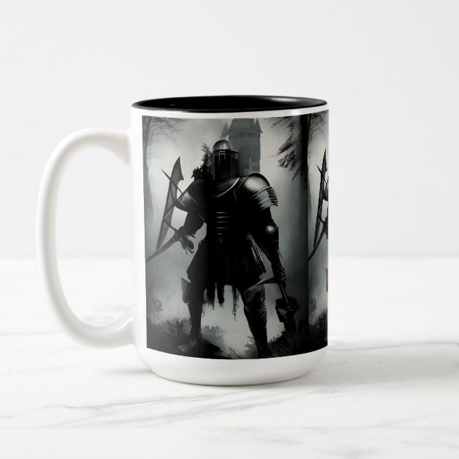 Tasse 2 Couleurs Chevalier médiéval sombre (Gauche)