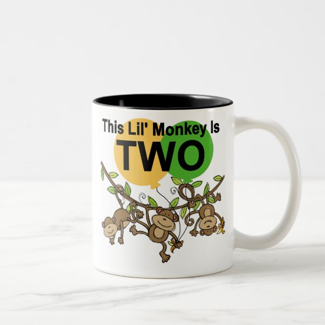 Tasse 2 Couleurs Chevaliers et Dons de 2e anniversaire Swing Monkey (Droit)
