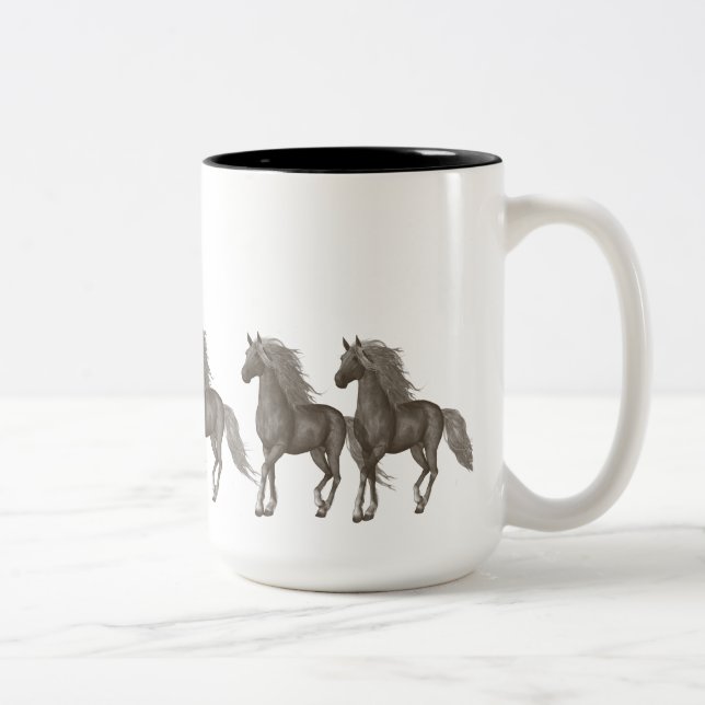 Tasse 2 Couleurs Chevaux (Droit)
