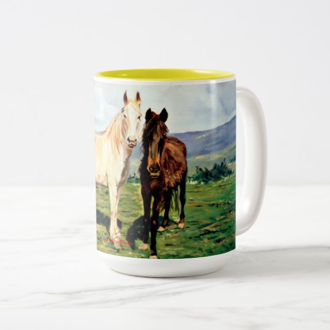 Tasse 2 Couleurs Chevaux (Devant droit)