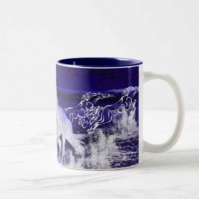 Tasse 2 Couleurs Chevaux blancs (Droit)