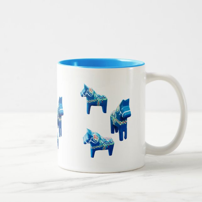 Tasse 2 Couleurs Chevaux Blue Dala (Droit)