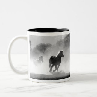 Tasse 2 Couleurs Chevaux de course noir et blanc Photo Artwork