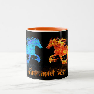 Tasse 2 Couleurs Chevaux de feu et de glace