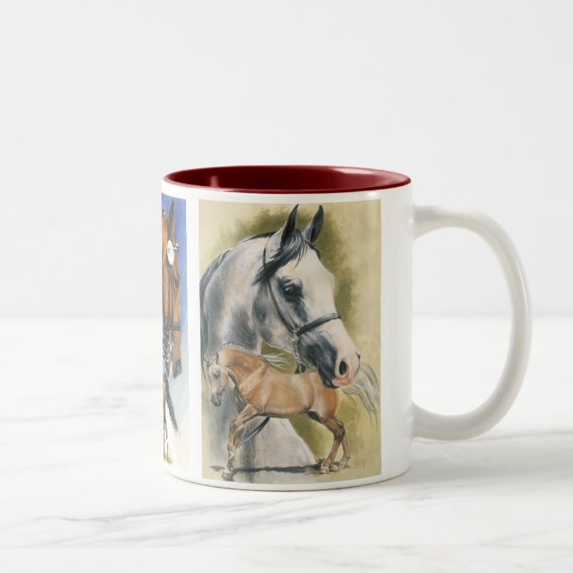 Tasse 2 Couleurs Chevaux de Plaisir Triple (Droit)