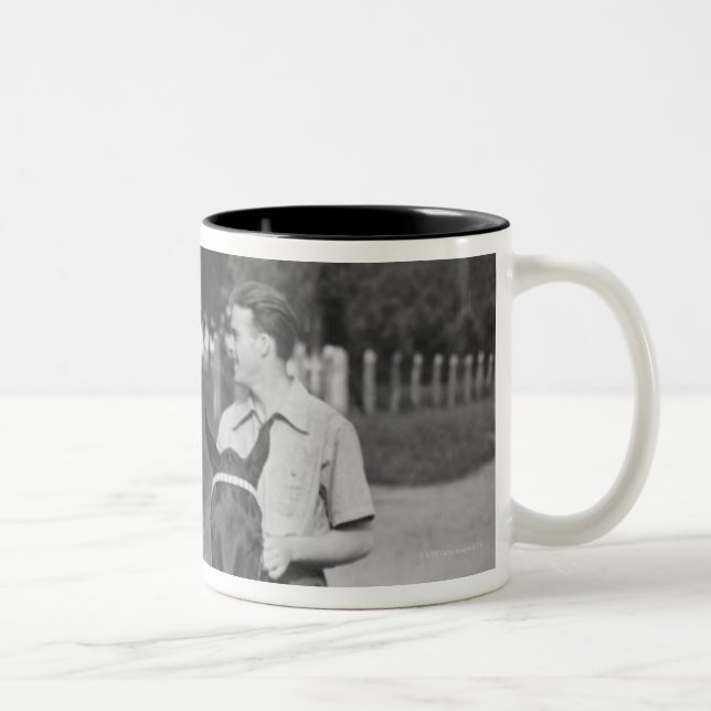 Tasse 2 Couleurs Chevaux d'équitation de couples (Droit)