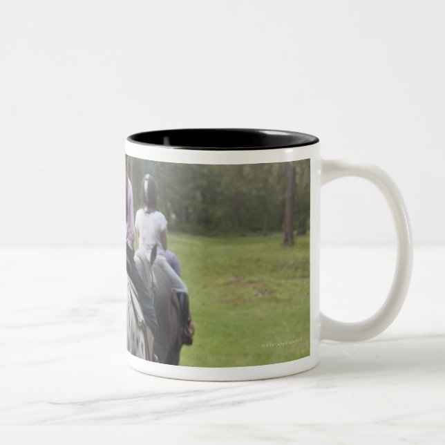 Tasse 2 Couleurs Chevaux d'équitation de petites filles (Droit)