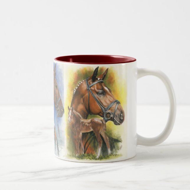 Tasse 2 Couleurs Chevaux triples (Droit)