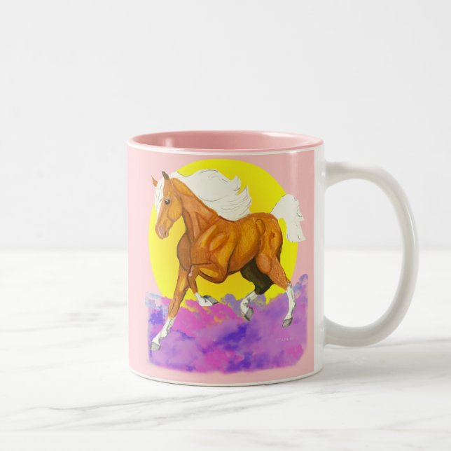 Tasse 2 Couleurs Chevaux - un contact de ciel sur terre (Droit)