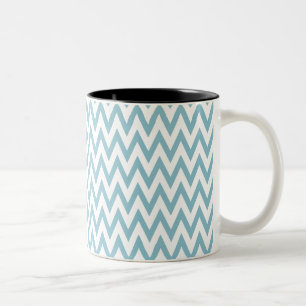 Tasse 2 Couleurs Chevron bleu et blanc