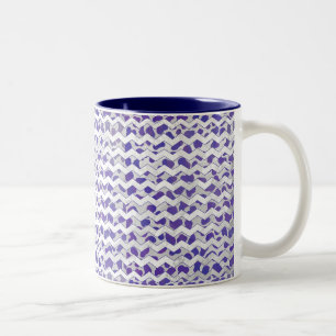 Tasse 2 Couleurs Chevron Dalmatien violet et blanc
