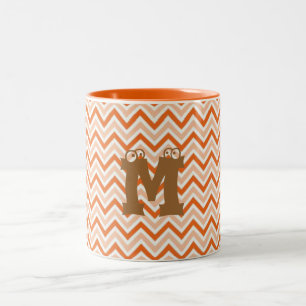 Tasse 2 Couleurs Chevron orange personnalisé