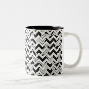 Tasse 2 Couleurs Chevron Vache noir et blanc
