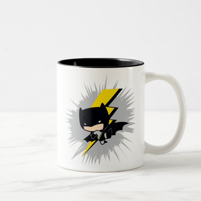 Tasse 2 Couleurs Chibi Batman Lightning Kick (Droit)