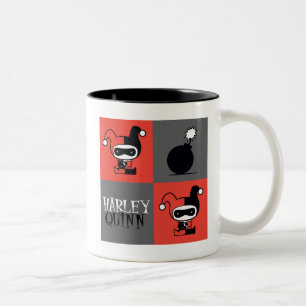 Tasse 2 Couleurs Chibi Harley Quinn Checker Motif