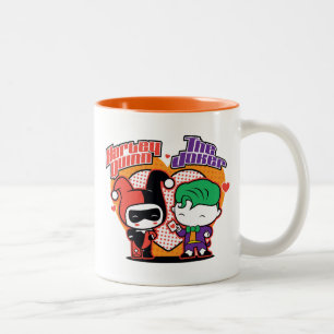 Tasse 2 Couleurs Chibi Harley Quinn & Chibi Joker Coeurs