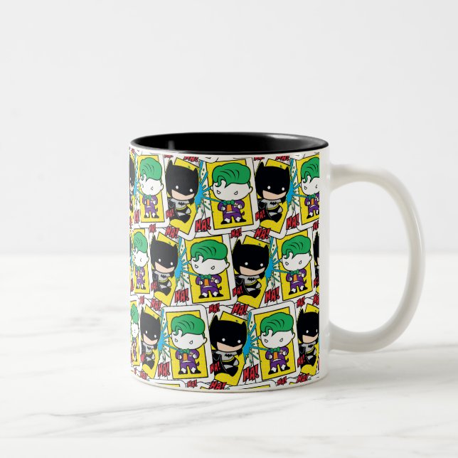 Tasse 2 Couleurs Chibi Joker et Batman Motif de cartes de jeu (Droit)