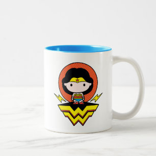 Tasse 2 Couleurs Chibi Wonder Woman avec Pois et logo