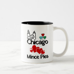 Tasse 2 Couleurs Chicago aime Mince Pies Cityscape