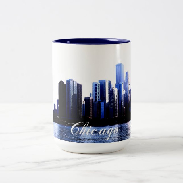 Tasse 2 Couleurs Chicago Illinois (Centre)