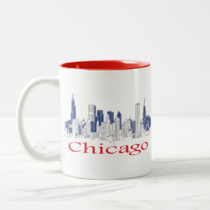 Tasse 2 Couleurs Chicago-Skyline