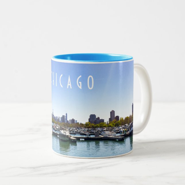 Tasse 2 Couleurs Chicago Skyline Diversey Harbour (Devant droit)