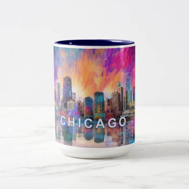 Tasse 2 Couleurs Chicago The Windy City (Centre)