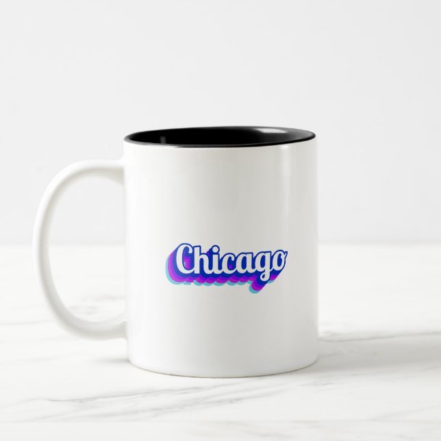 Tasse 2 Couleurs Chicago vintage (Gauche)
