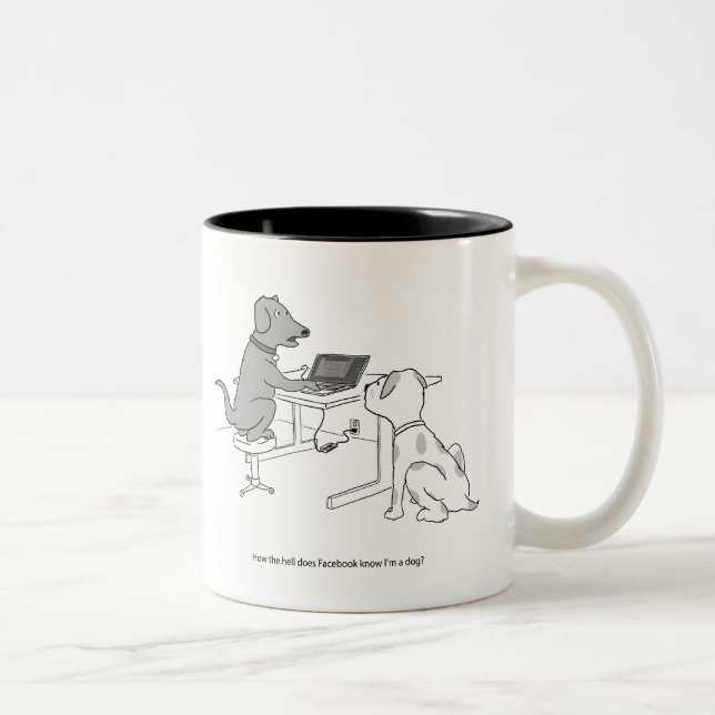 Tasse 2 Couleurs Chien #2 de Facebook (Droit)