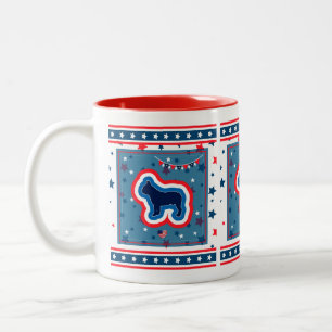 Tasse 2 Couleurs Chien À Chien Rouge Blanc Et Bleu 4 juillet