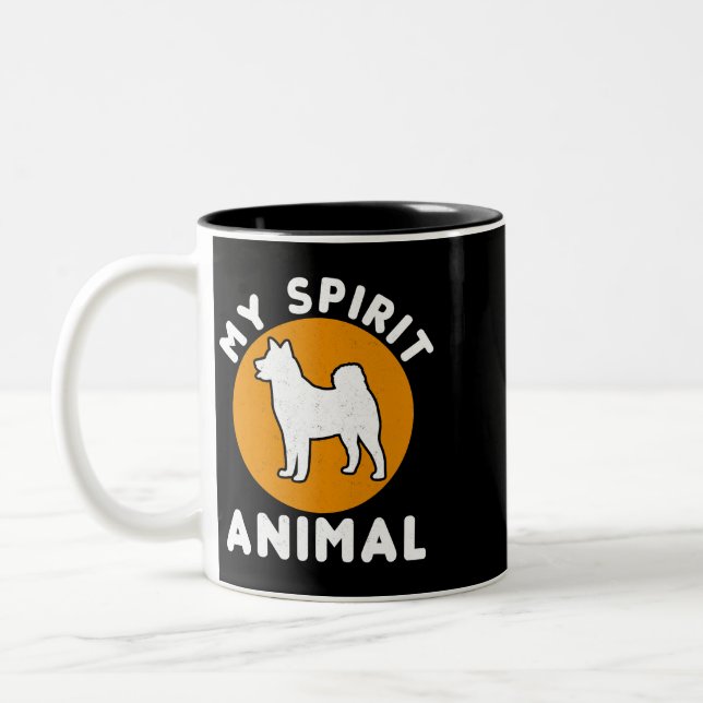 Tasse 2 Couleurs Chien Akita Mon Esprit Animal Américain Akita Inu (Gauche)