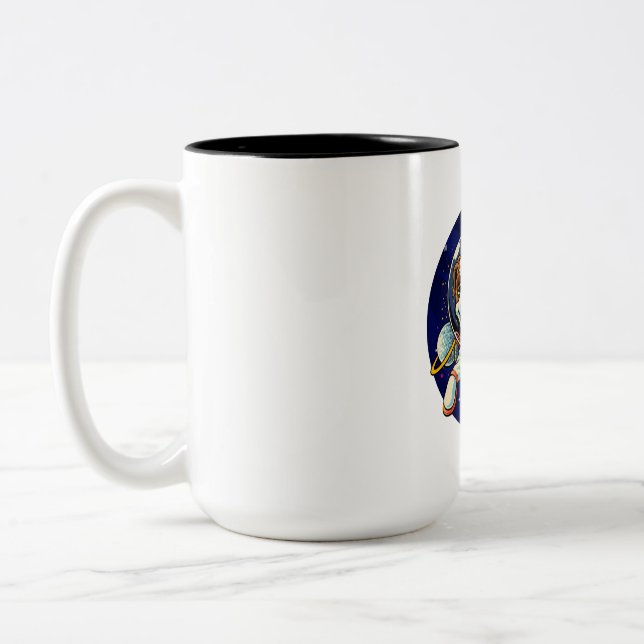 Tasse 2 Couleurs Chien astronaute, chien spatial (Gauche)