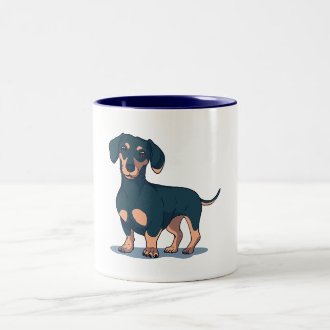 TASSE 2 COULEURS CHIEN DACHSHING (Centre)