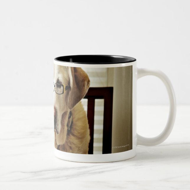 Tasse 2 Couleurs Chien dans la routine de matin (Droit)