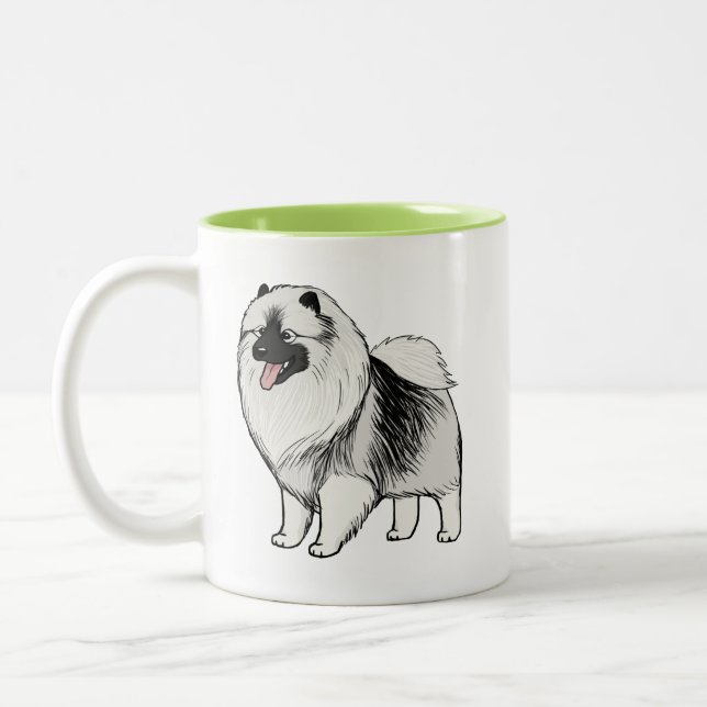 Tasse 2 Couleurs Chien de dessin Keeshond | Cute Keesie (Gauche)
