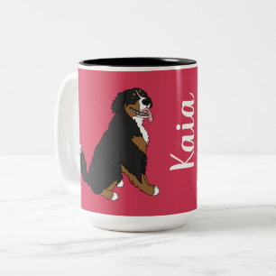 Tasse 2 Couleurs Chien de montagne bernois personnalisé