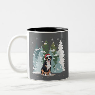 Tasse 2 Couleurs Chien de montagne de Berne de Noël Maman Chiot Hiv