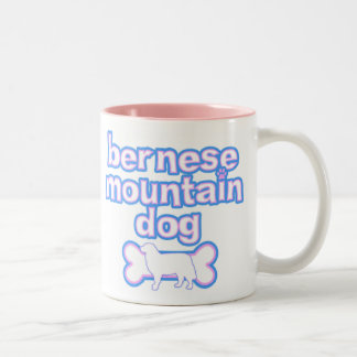 Tasse 2 Couleurs Chien de montagne de Bernese rose et bleu