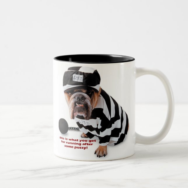 Tasse 2 Couleurs Chien de récidiviste (Droit)