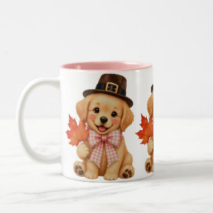 Tasse 2 Couleurs Chien de traîneau Retriever doré à l'aquarelle