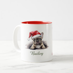 Tasse 2 Couleurs Chien d'eau français Musique de Noël