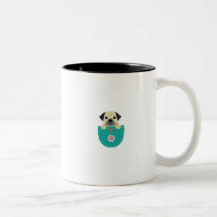 Tasse 2 Couleurs Chien drôle d'amour de cadeau de carlins mignons