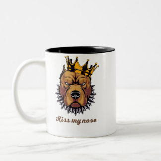 Tasse 2 Couleurs Chien En colère – "Embrasse mon nez" Designs d'ani