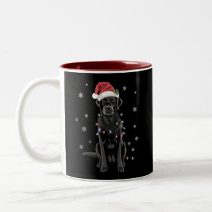Tasse 2 Couleurs Chien en pyjama à lumières de sapin de Noël Labrad